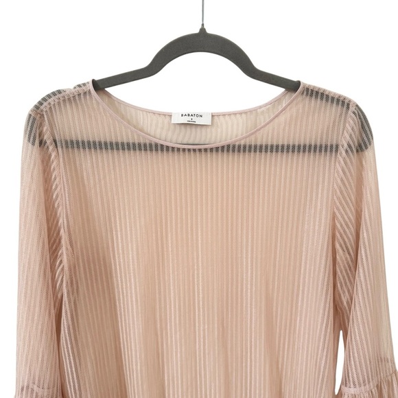 Aritzia Babaton Humbert Sheer Blouse Bell Sleeves Size Small - Picture 7 of 10